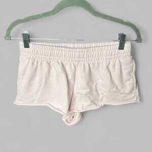 Garage Pink Fleece Lounge Shorts Small Raw Hem Pastel Sweat Shorts P/S